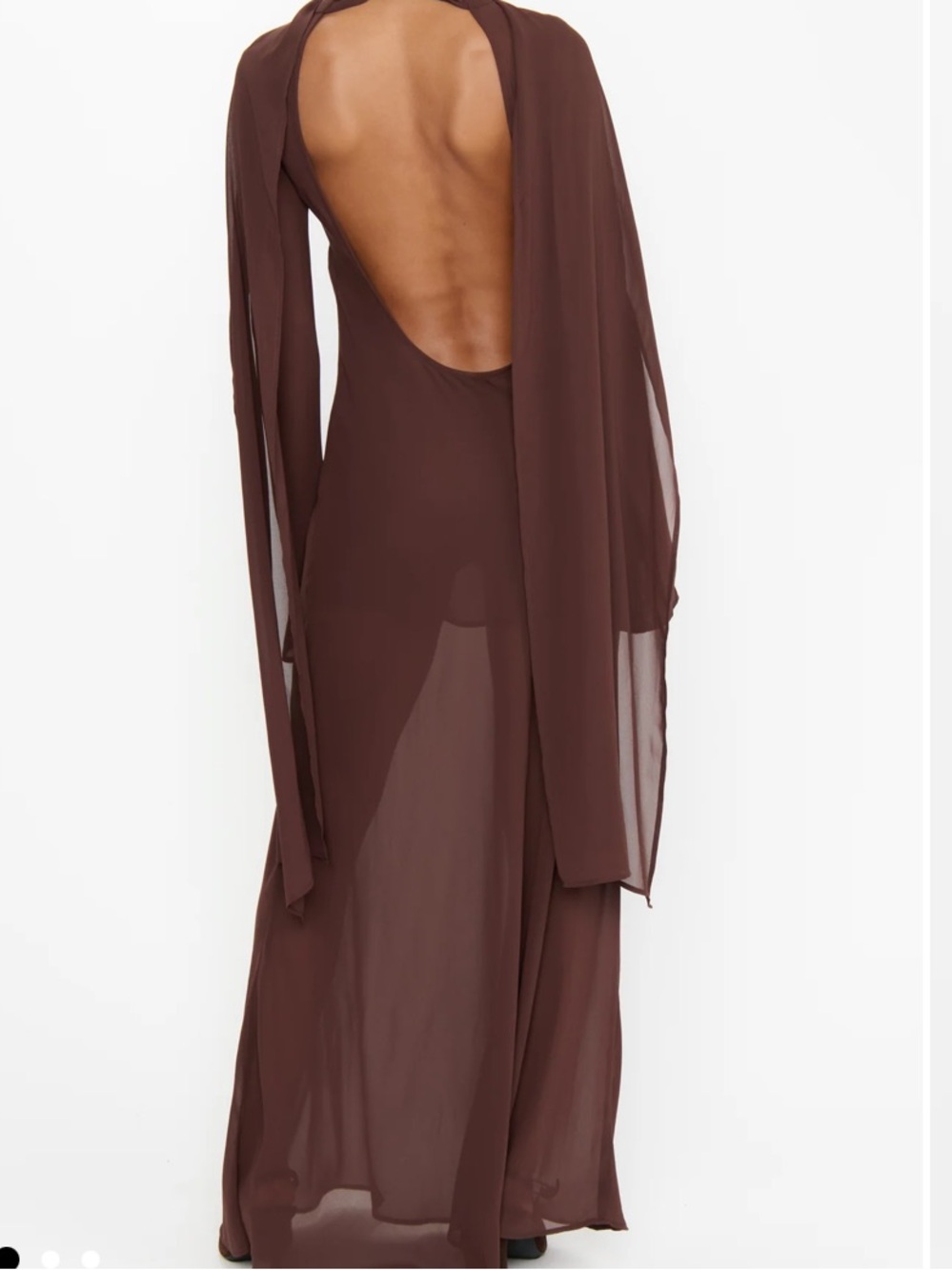Brandi Maxi Dress Chocolate Chiffon - Picture 2 of 10